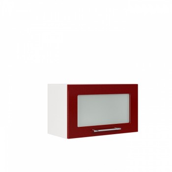 Бруклин ШВГС 600 Шкаф верхний горизонтальный со стеклом (Бетон белый/корпус Белый) в Кирзе - kirza.mebel54.com | фото