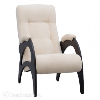 Кресло для отдыха Неаполь Модель 9 без лозы (Венге-эмаль/Ткань Ваниль Verona Vanilla) в Кирзе - kirza.mebel54.com | фото