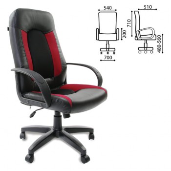 Кресло офисное BRABIX Strike EX-525 (черно-красный) в Кирзе - kirza.mebel54.com | фото