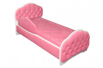 Кровать 160 Гармония 89 Розовый (мягкий бортик) в Кирзе - kirza.mebel54.com | фото
