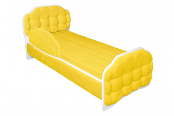 Кровать 180 Атлет 74 жёлтый (мягкий бортик) в Кирзе - kirza.mebel54.com | фото