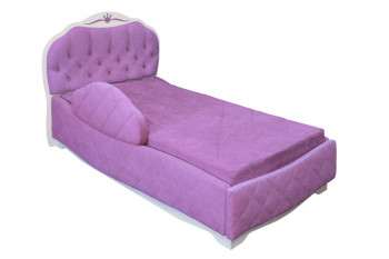 Кровать 190 Гармония Lux 67 Светло-фиолетовый (мягкий бортик) в Кирзе - kirza.mebel54.com | фото