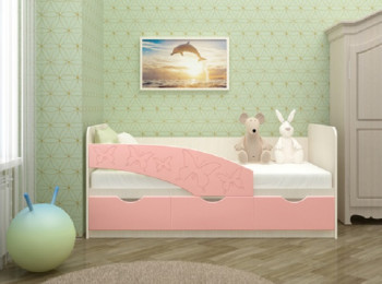 Кровать Бабочки 2,0м (Розовый металлик) в Кирзе - kirza.mebel54.com | фото