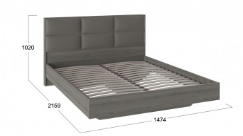 Кровать «Либерти» с мягким изголовьем и подъемным механизмом Хадсон/Ткань Грей/1400 в Кирзе - kirza.mebel54.com | фото