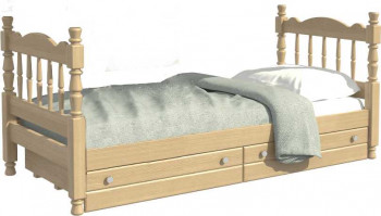 Кровать одинарная Аленка из массива сосны 800*1890 Сосна в Кирзе - kirza.mebel54.com | фото