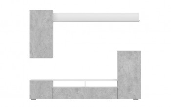 Мебель для гостиной МГС 4 (Белый/Цемент светлый) в Кирзе - kirza.mebel54.com | фото