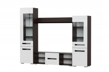 Мебель для гостиной МГС 6 (Исполнение 1/Венге/Белый глянец) в Кирзе - kirza.mebel54.com | фото