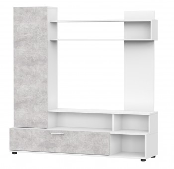Мебель для гостиной "МГС 9" Белый / Цемент светлый в Кирзе - kirza.mebel54.com | фото