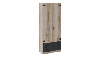 Шкаф для одежды комбинированный «Окланд» (Фон Черный/Дуб Делано) в Кирзе - kirza.mebel54.com | фото