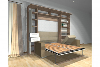 Шкаф-кровать с диваном Каролина в Кирзе - kirza.mebel54.com | фото