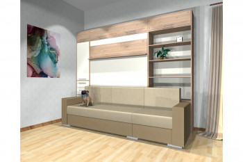 Шкаф-кровать с диваном Каролина в Кирзе - kirza.mebel54.com | фото