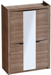Шкаф трехдверный Соренто Дуб стирлинг/Кофе структурный матовый в Кирзе - kirza.mebel54.com | фото