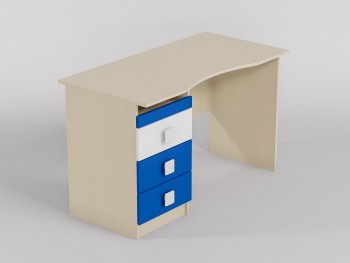 Стол (столешница с выемкой) Скай люкс (Синий/Белый/корпус Клен) в Кирзе - kirza.mebel54.com | фото